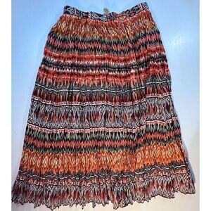 TravelSmith Womens Skirt Size M Patchwork Tiers Multicolor‎ Floral Geometric Bag